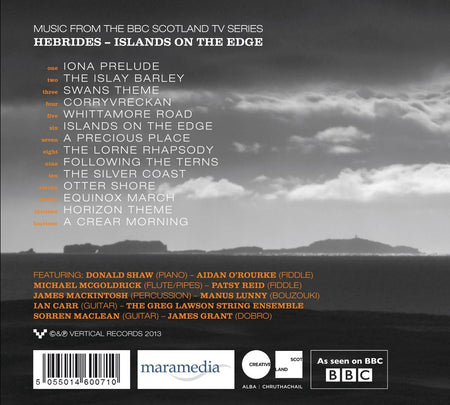 Rear Album Cover for Donald Shaw - Hebrides - Islands On The Edge Original Score - VERTCD098 - Music CD