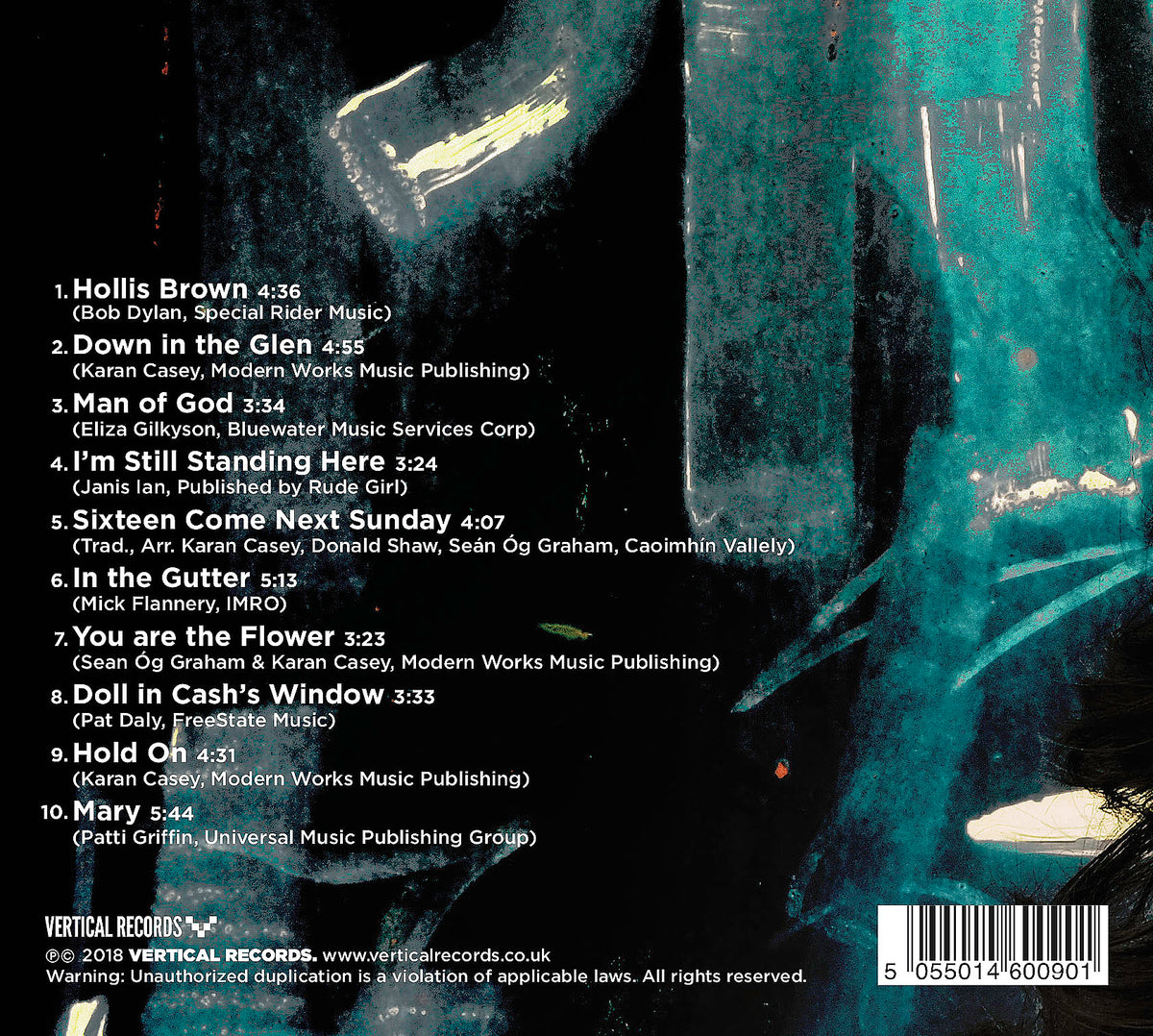 Rear Album Cover for Karan Casey - Hieroglyphs That Tell The Tale - VERTCD113 - Music CD