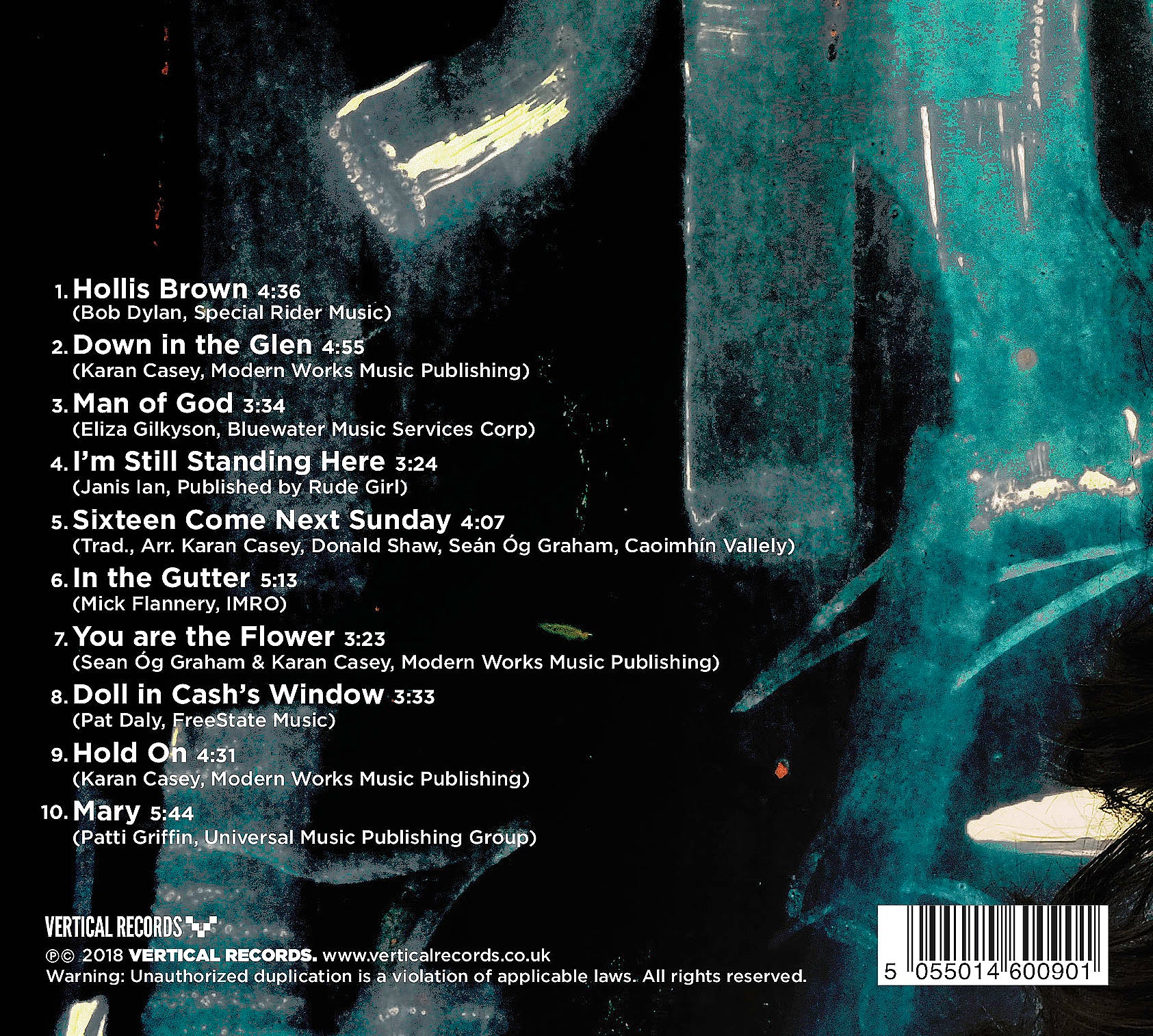 Rear Album Cover for Karan Casey - Hieroglyphs That Tell The Tale - VERTCD113 - Music CD