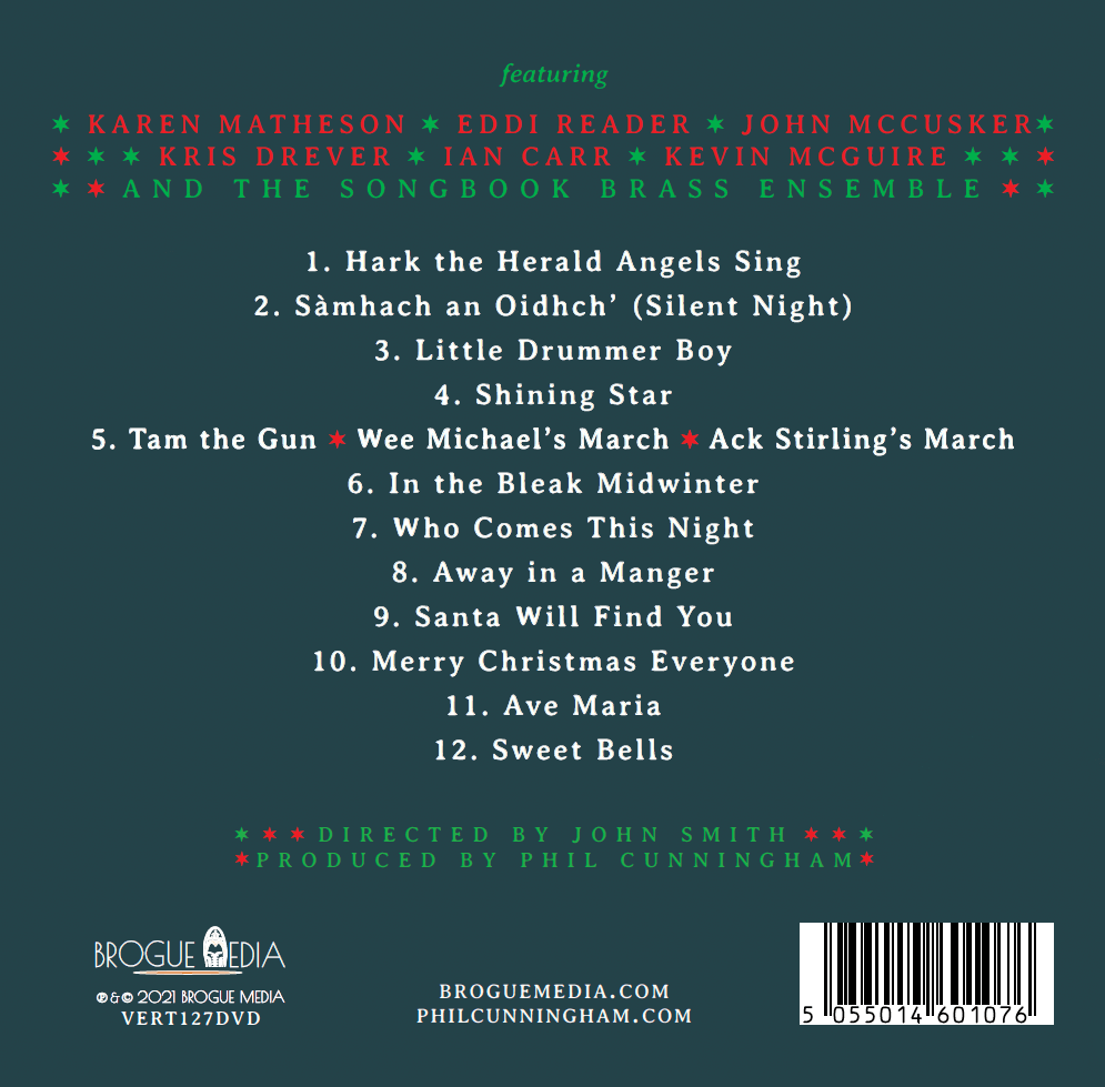 Rear Album Cover for Phil Cunningham - Phil Cunningham's Christmas Songbook - DVD Volume 1