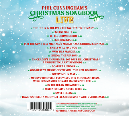 Rear Album Cover for Phil Cunningham - Phil Cunningham's Christmas Songbook Live - Music CD